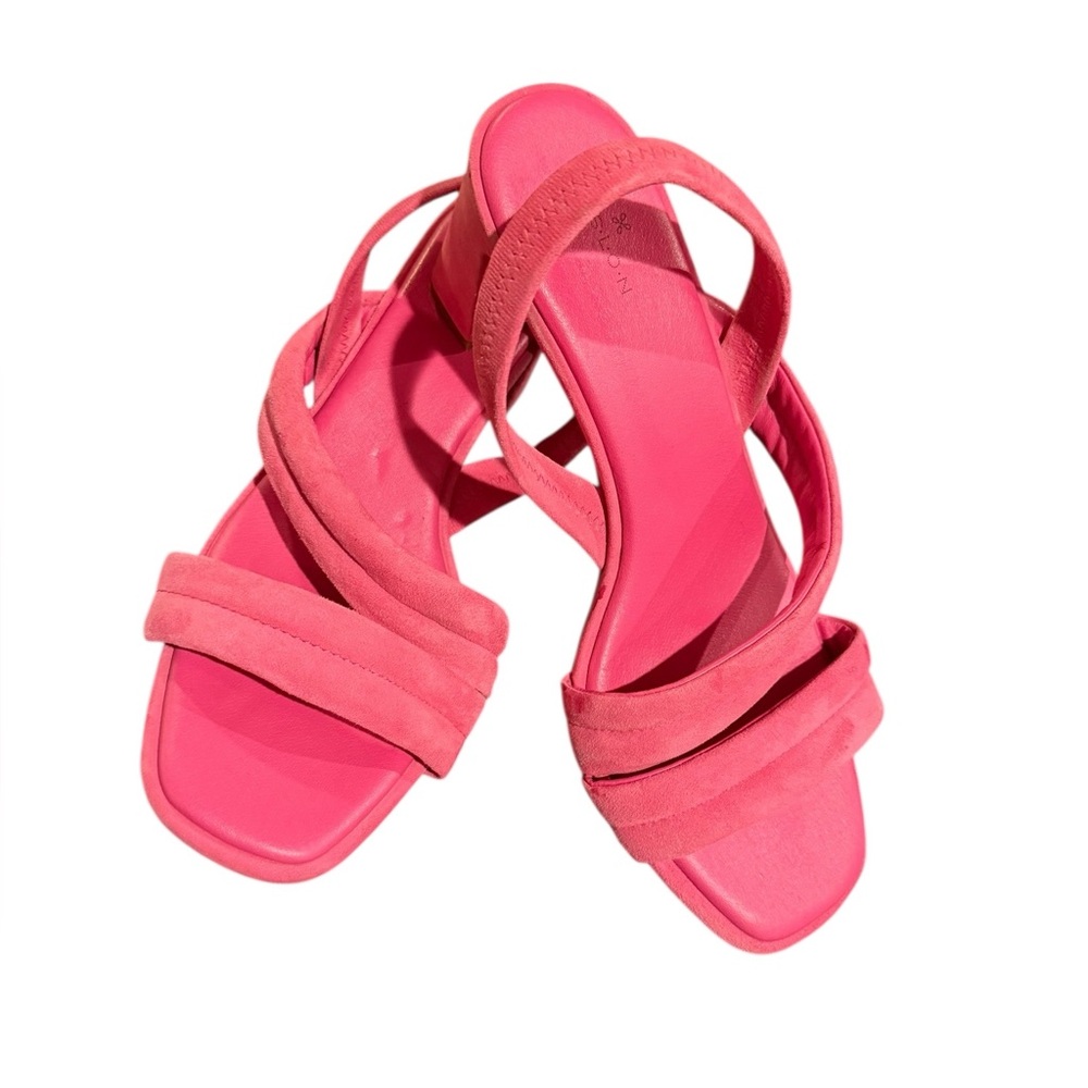 Caslon sz 10 lennyn sling back Strappy open Toe Block heels pink azalea suede